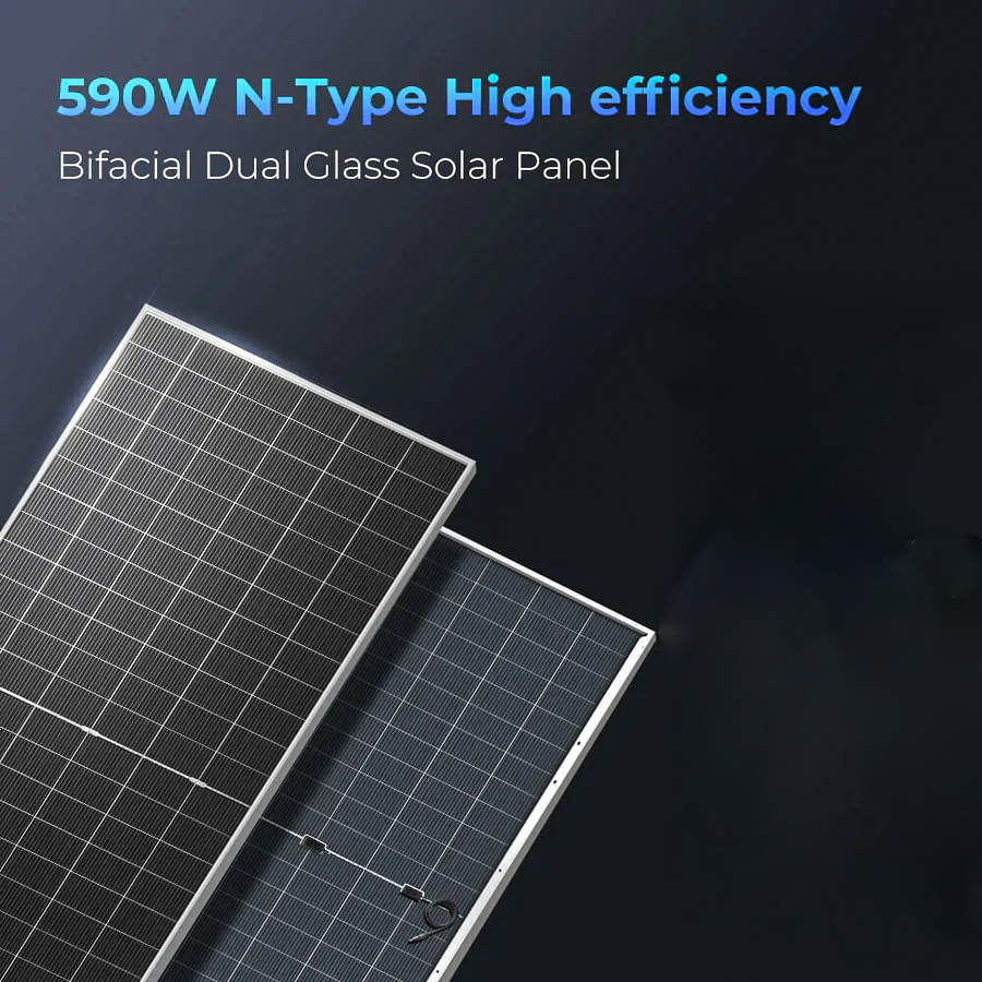 پنل خورشیدی 590 وات بایفیشال جینکو پنل خورشیدی 590 وات بایفیشال رنه سولار - Image 1