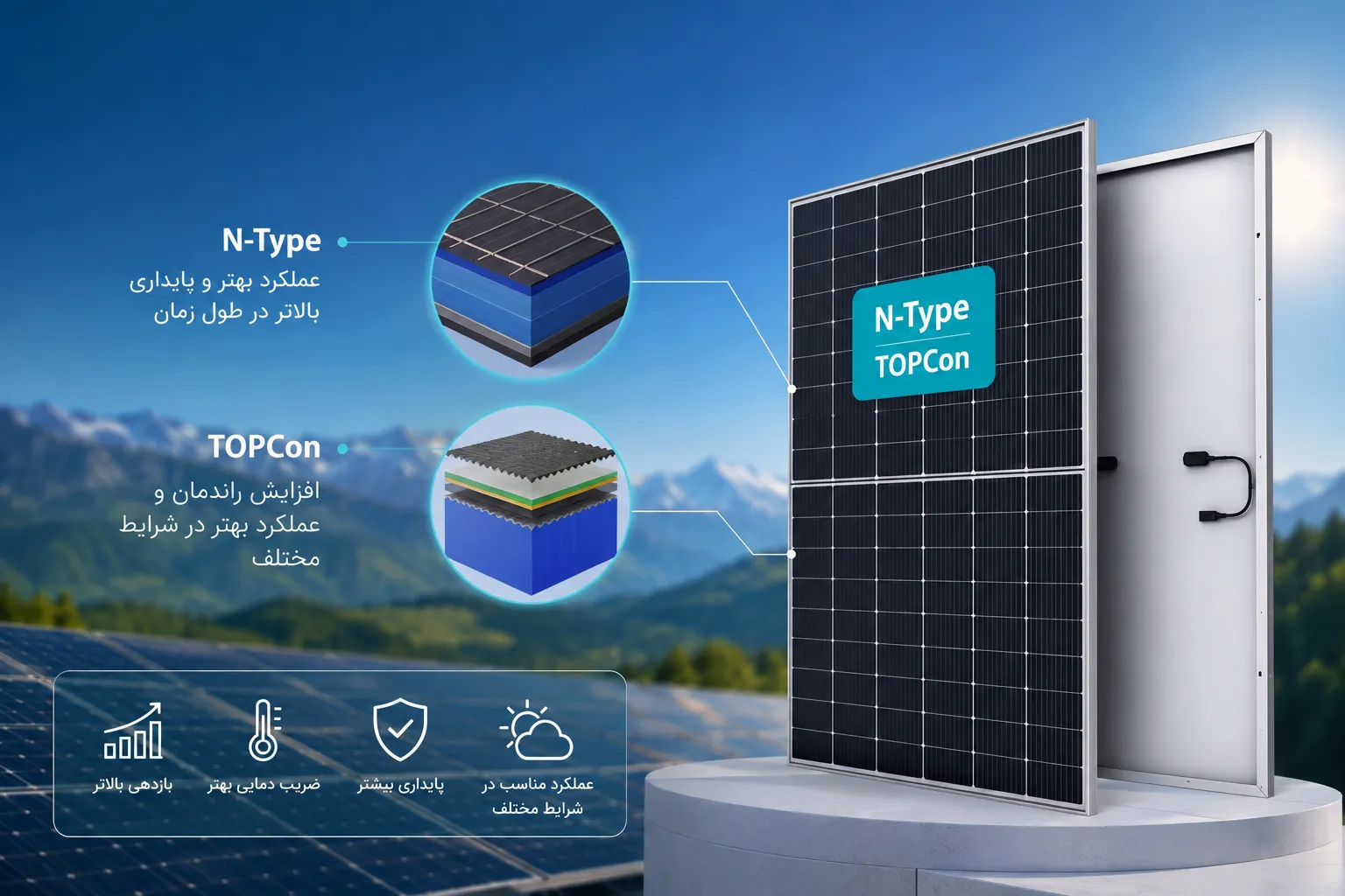 پنل خورشیدی N-Type و TOPCon چیست؟