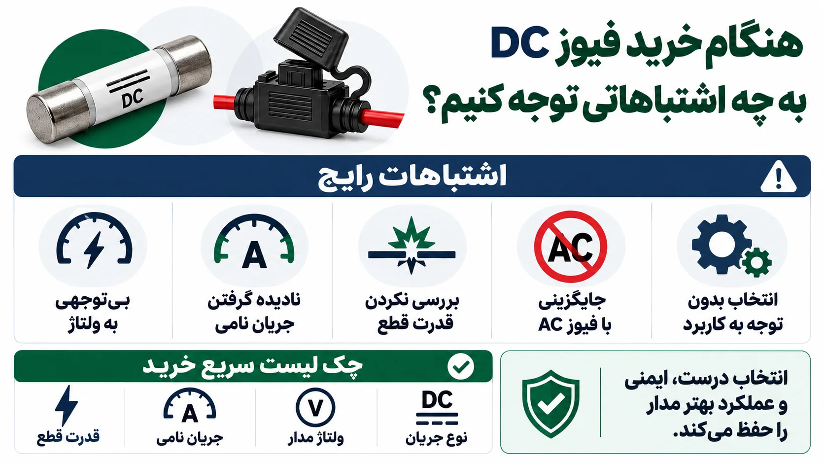 هنگام خرید فیوز DC به چه اشتباهاتی توجه کنیم؟