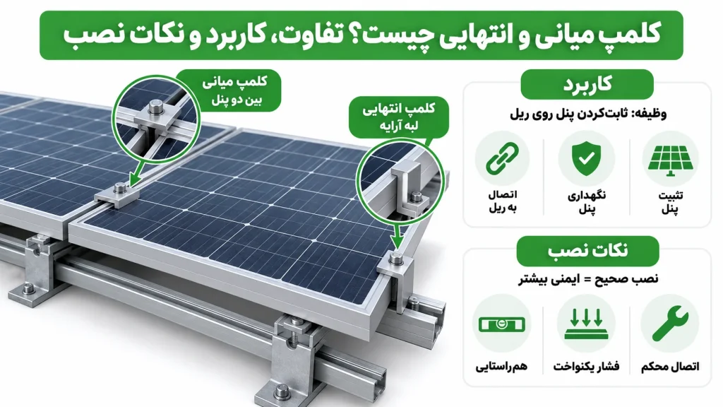 کلمپ میانی و انتهایی چیست؟ تفاوت، کاربرد و نکات نصب